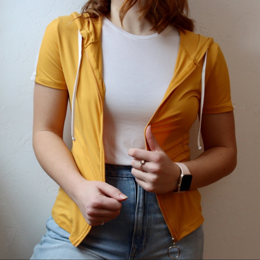 eye candy Retro Short Sleeve Zip Up T-Shirt Hoodie